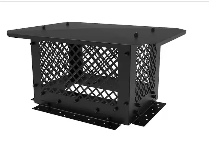 14" X 14" Black Galvanized Steel Chimney Cap For Outdoor Fireplaces 1