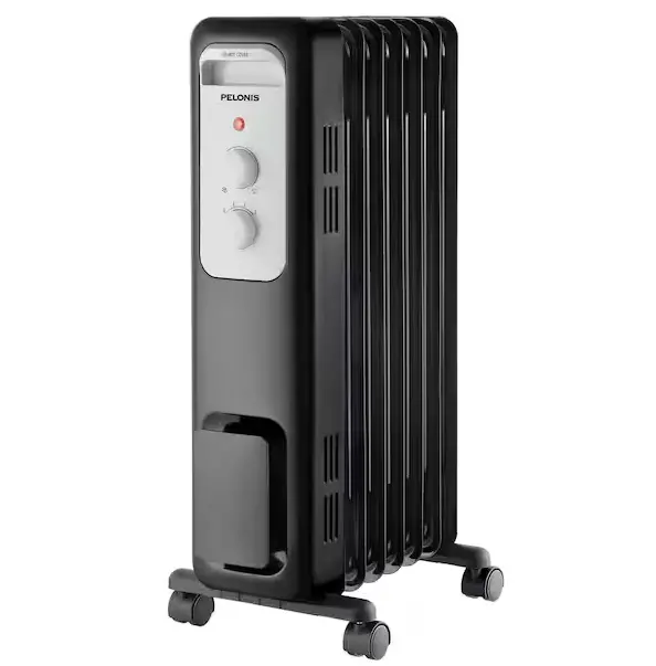 1500W Oil-Filled Electric Space Heater With Adjustable Thermostat & Overheat Protection 1