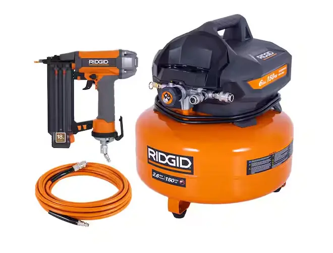 6-Gallon Oil-Free Jobsite Air Compressor With 25-Foot Hose & 18Ga Brad Nailer 1