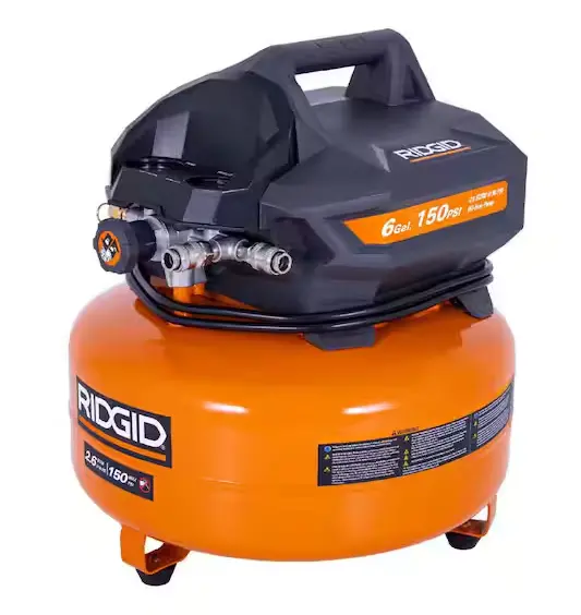 6-Gallon Oil-Free Pancake Air Compressor – 150 Psi, Dual Gauges, Dual Quick Couplers 1