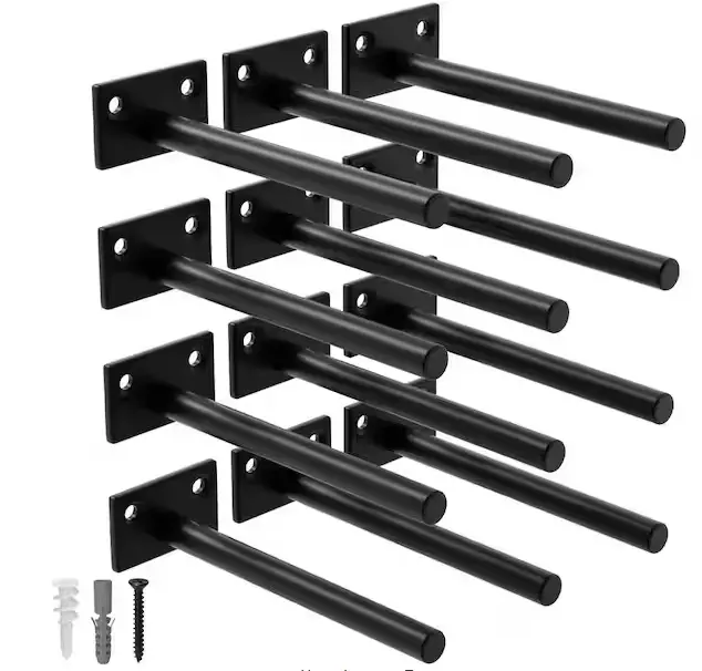 6-Inch Hidden Floating Shelf Brackets – 12-Pack Steel Support Hardware For Wood Shelves 1