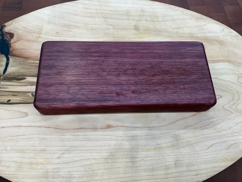 8-Inch Purpleheart Magnetic Knife Rack – Natural Wood Grain Wall Mount 1