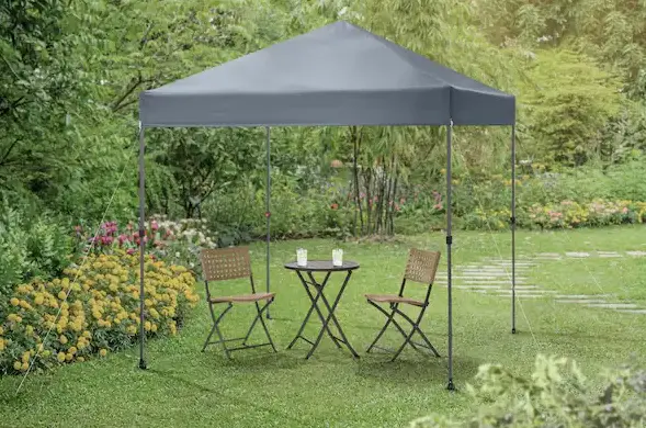 8' X 8' Grey Straight-Leg Pop-Up Canopy Tent With Instant Setup & Sto-N-Go Carry Bag 1