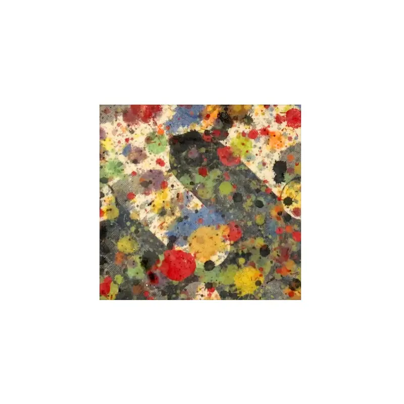 Abstract Paint-Splatter Design Ceramic Tile Accent 1
