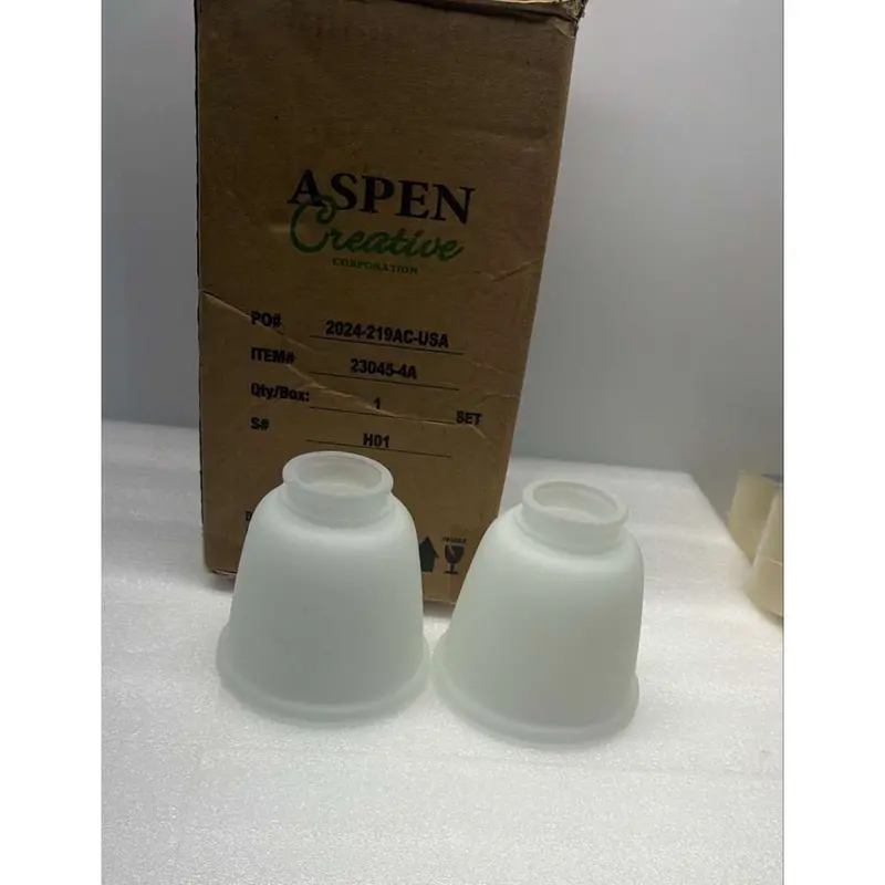 Aspen Creative 23045-4 Frosted Bell-Shaped Replacement Glass – Transitional Style Light Fixture Shade 1