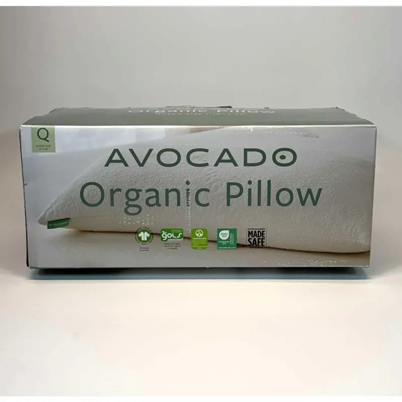 Avocado Organic Queen Pillow – Gots-Certified Cotton Cover With Natural Latex & Kapok Fill 1