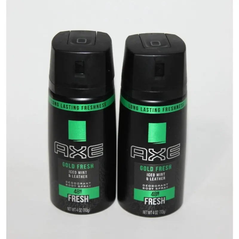 Axe Gold Fresh Body Spray (Iced Mint & Leather Scent) – 48-Hour Deodorant, 4 Oz × 2 Pack 1