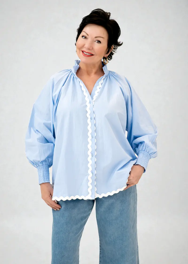 Betty Basics Romi Relaxed-Fit Button-Up Shirt 1