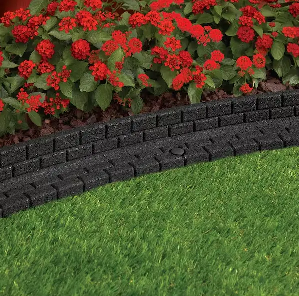 Black Brickface Rubber Landscape Edging – 48" X 3" X 3" 1
