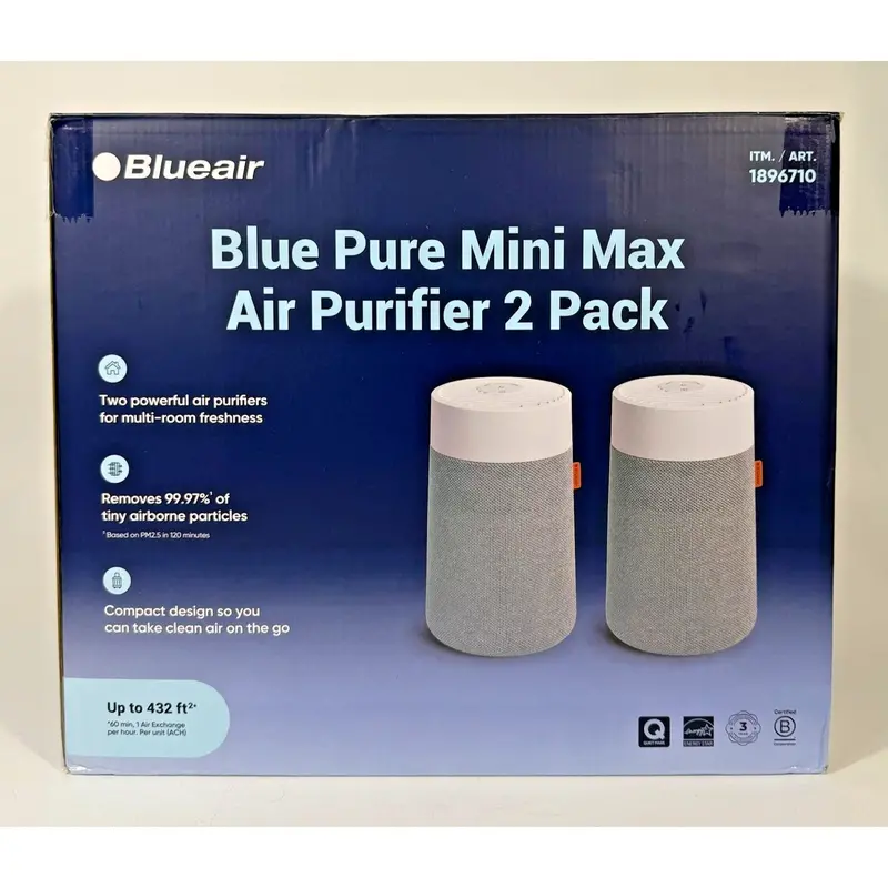 Blueair Blue Pure Mini Max Air Purifier – Dual-Pack For Small Spaces (Model 1896710) 1