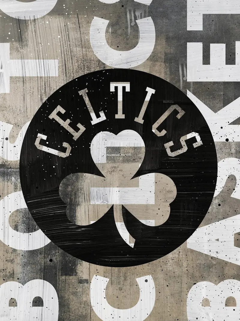 Boston Celtics Blackout Logo Artwork 1