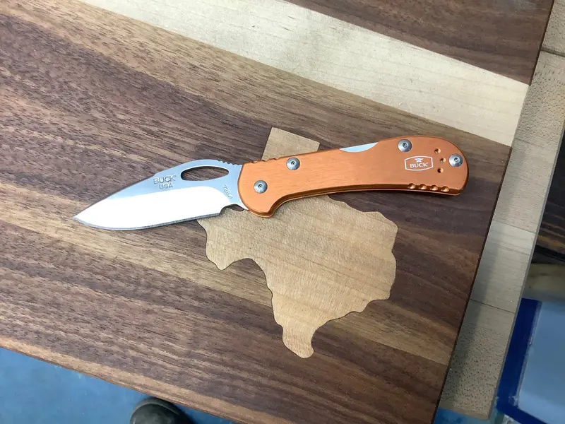 Buck Mini Spitfire — Compact Orange-Anodized Aluminum Handle, 420Hc Blade (0726Ors-B) 1