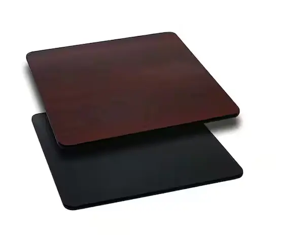 Carnegy Avenue Glenbrook Reversible Laminate Table Top – 24" Square, Black/Mahogany Finish 1