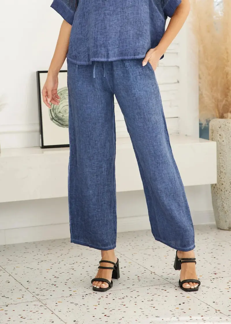 Cold-Wash Linen Tapered Pants – Orange Sustainable Basics 1
