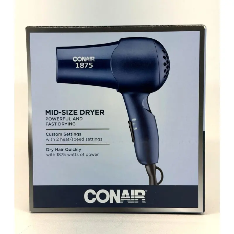 Conair Navy Mid-Size Hair Dryer – Compact Styling Tool 1