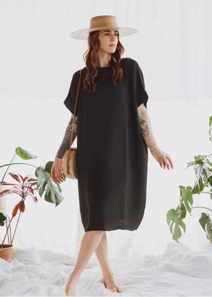 Crinkle Balloon Dress – Pokoloko A-Line Textured Midi Dress 1