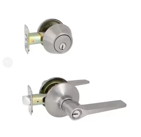 Defiant Freedom Single-Cylinder Deadbolt And Knob Combo In Satin Nickel 1