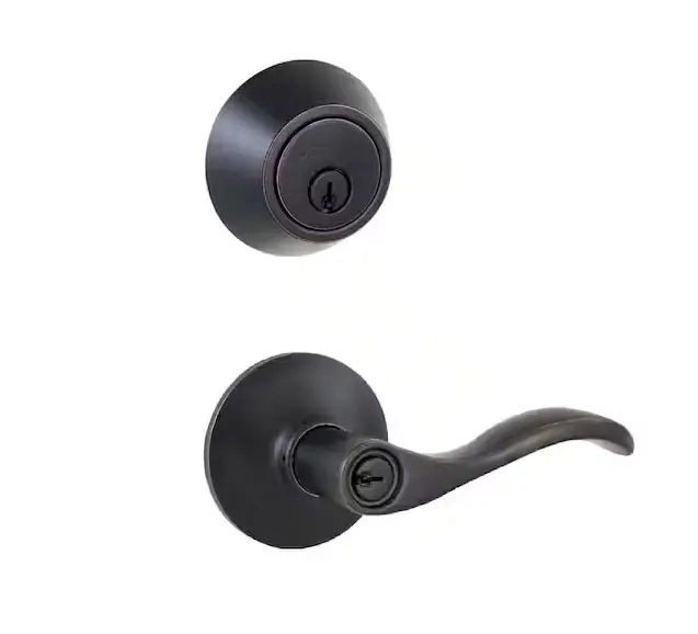 Defiant Naples Deadbolt And Knob Set In Aged Bronze 1