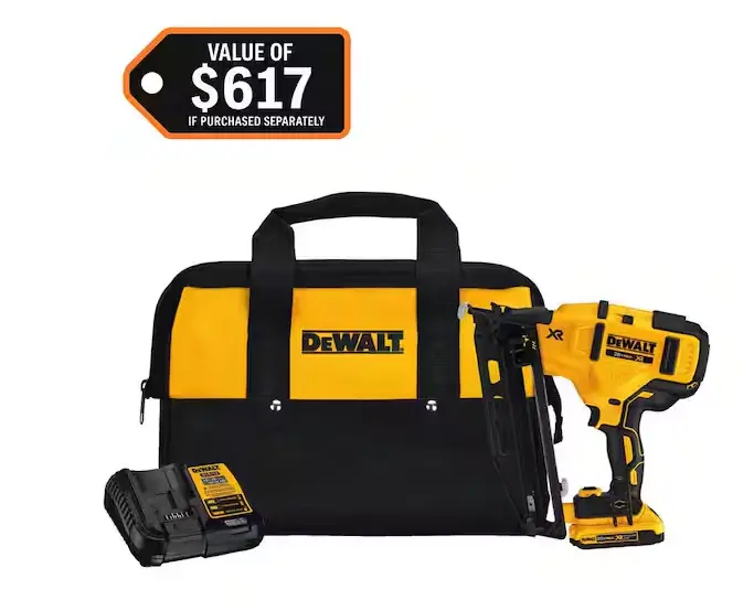 Dewalt 20V Max Xr Angled Finishing Nailer — 16-Gauge Cordless Kit 1