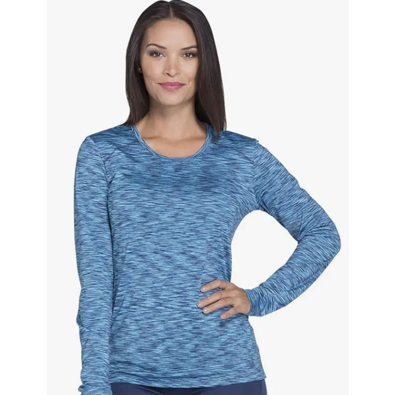Dickies Dynamix Long-Sleeve Scrub Top – Women’S Under-Medical Knit Tee (Xs, Navy) 1