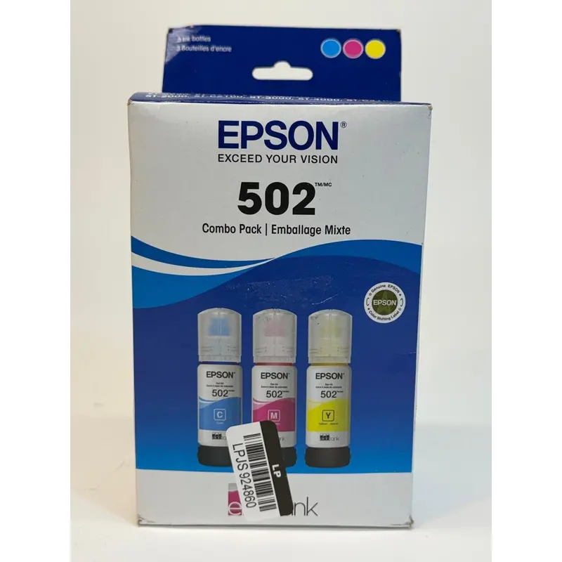 Epson Ecotank 502 Ink Bundle — Cyan, Magenta & Yellow Cartridges 1