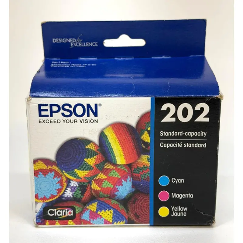 Epson Genuine 202 Color Ink Cartridge Set – Cyan, Magenta, Yellow (Oem) 1