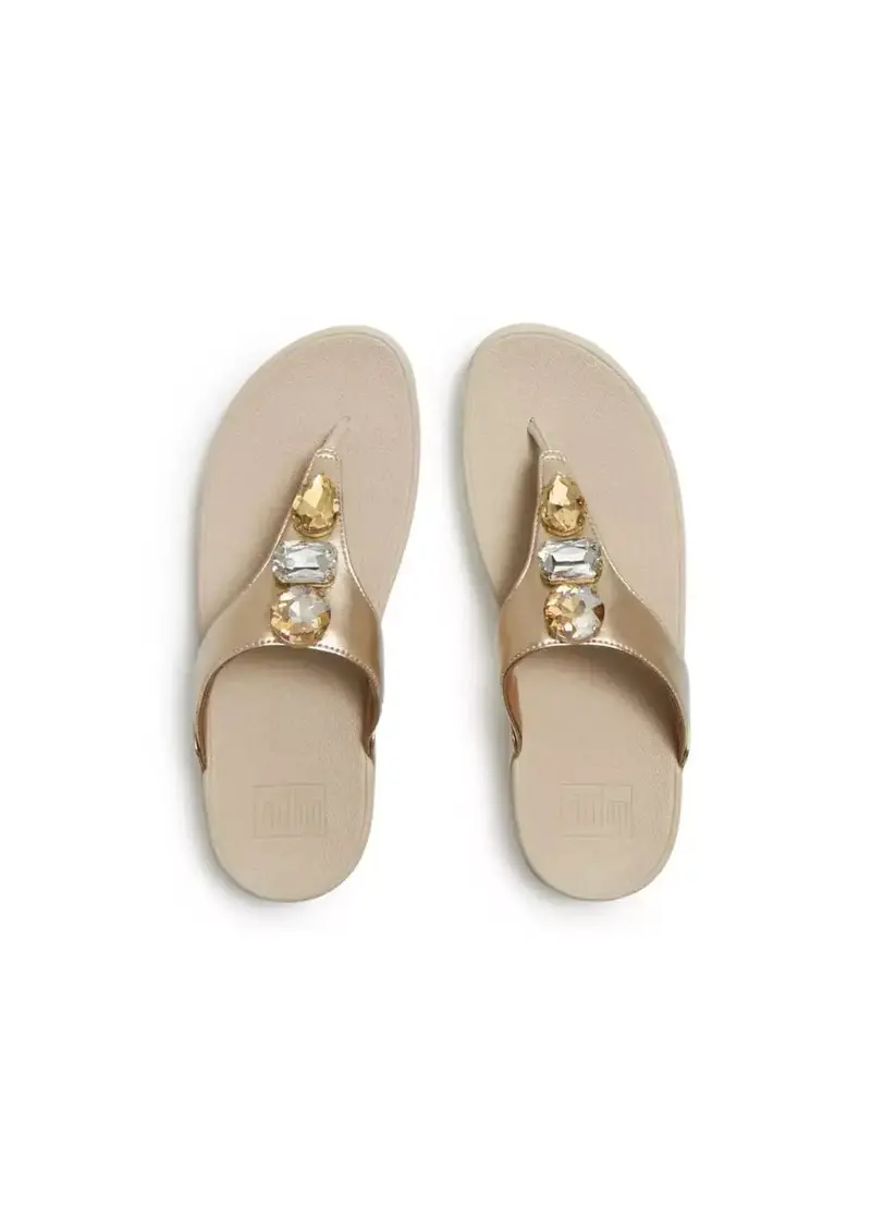Fitflop Lulu Ultra-Jewel Metallic Toe-Post Sandals – Comfort-Forward Footwear 1