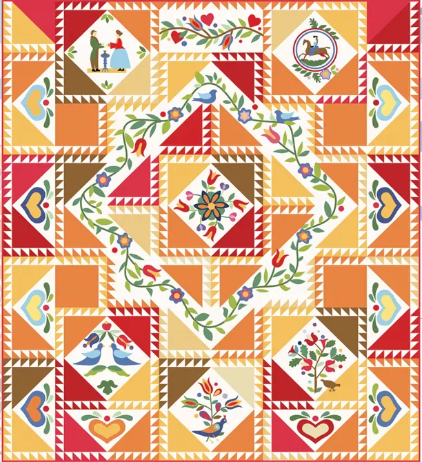Folk Art Fancy Pindots Quilt Pattern 1