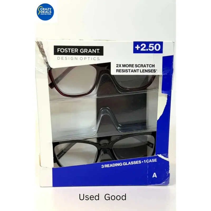 Foster Grant Cateye Reading Glasses – +2.50 Power, Designer Optics Frame 1