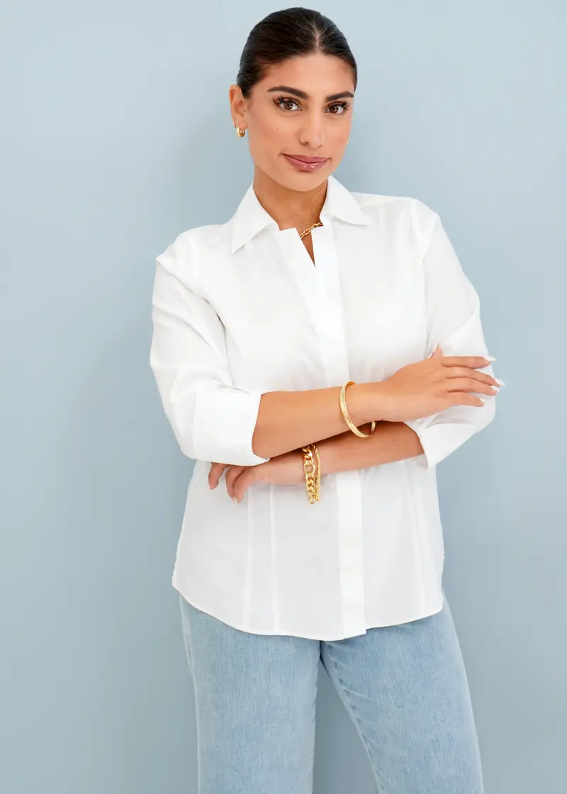 Foxcroft Taylor Three-Quarter Sleeve Blouse 1
