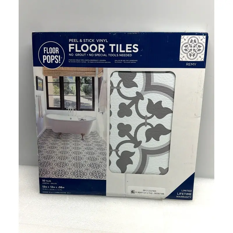 Fp2953 Remy Grey Peel-And-Stick Floor Tiles – 12"X12" Self-Adhesive Vinyl 1
