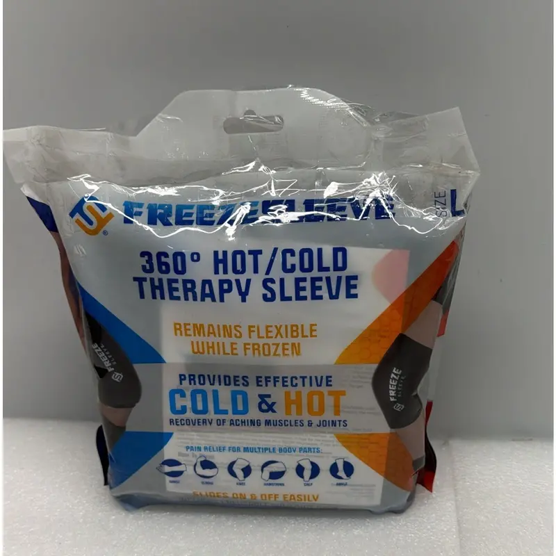 Freezesleeve Reusable Ice And Heat Therapy Compression Sleeve – Large, Black (Model 856055006173) 1