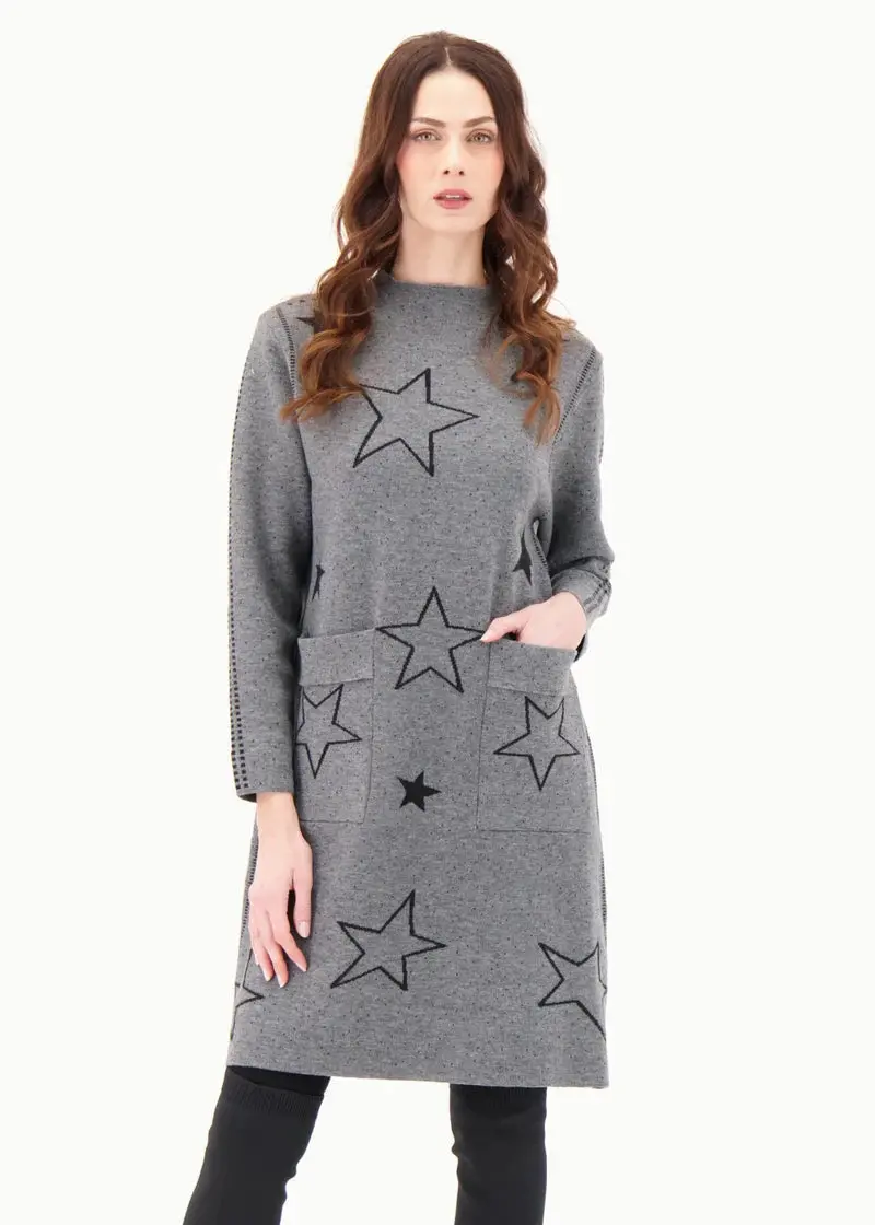 Gabby Isabella Star-Patch Intarsia Sweater Dress – Clearance 1