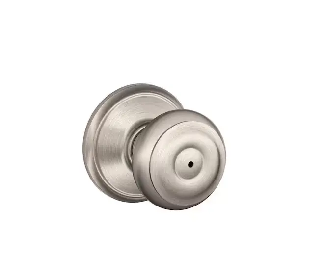 Georgian Privacy Knob In Satin Nickel – Schlage Interior Bathroom Or Bedroom Lock 1