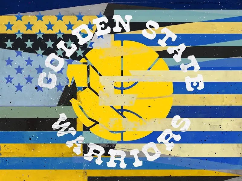 Golden State Warriors Team Flag Illustration 1