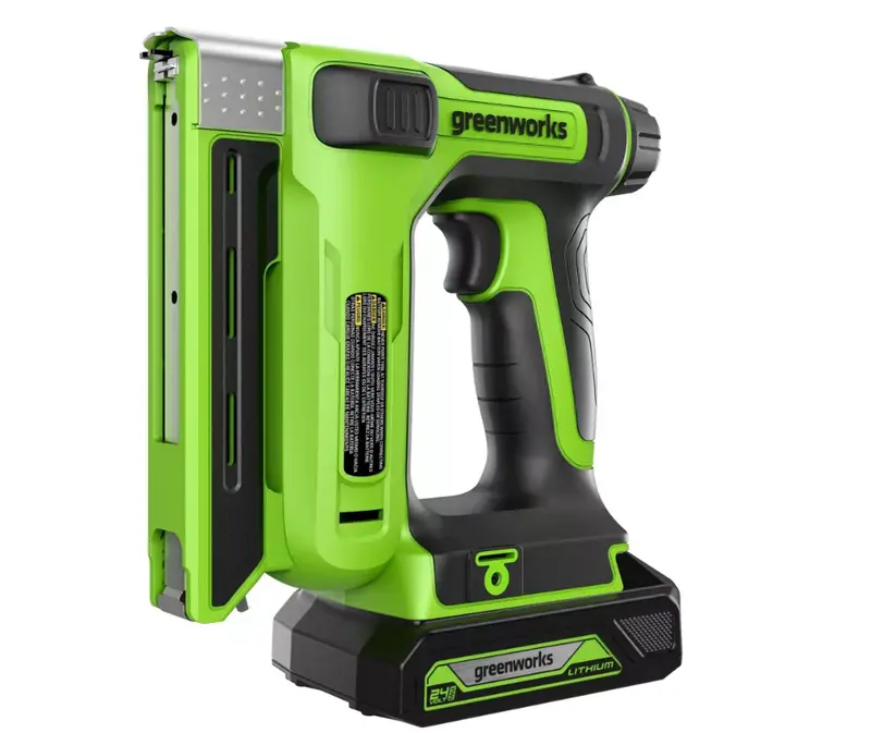 Greenworks Powerall 24V Cordless T50 Crown Stapler – 3/8" Capacity, Includes 2Ah Battery & Charger 1