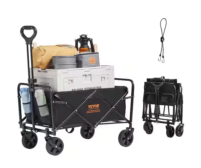 Heavy-Duty Folding Wagon Cart – 220-Lb Capacity, 2-Cu-Ft Steel Frame With All-Terrain Wheels 1