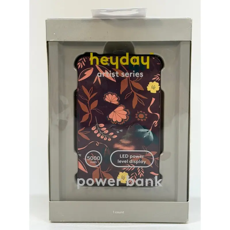 Heyday Artist Series 5000 Mah Portable Power Bank With Floral Artwork (Allie Dettmann Design) 1