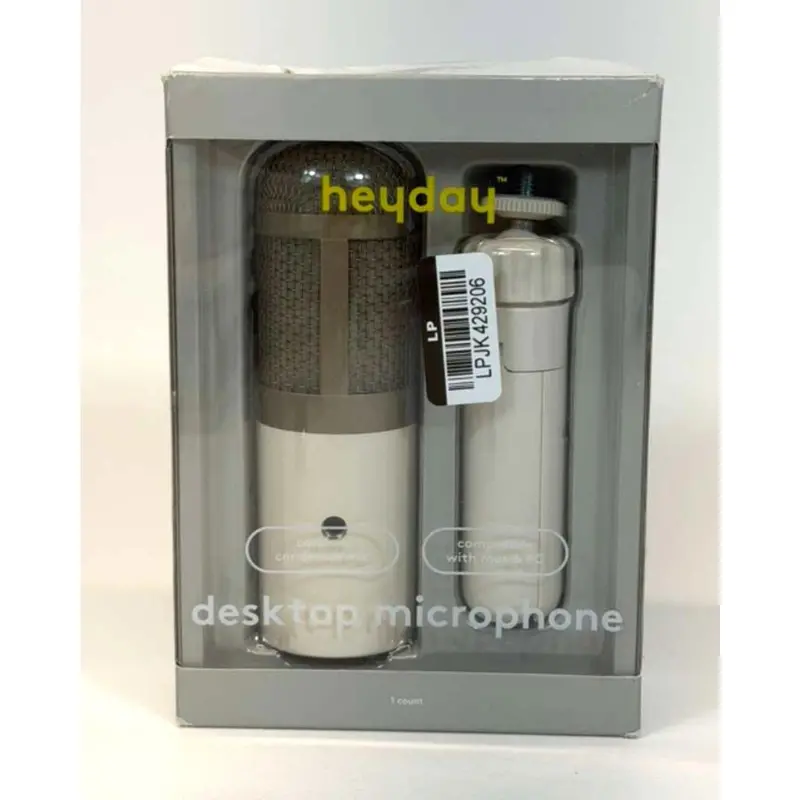 Heyday Stone White Desktop Condenser Microphone For Streaming And Calls 1