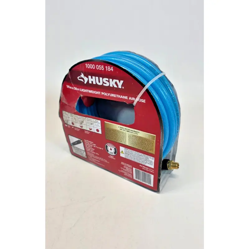 Husky 1/4-Inch X 50-Foot Poly Air Hose With Dual Fittings – Heavy-Duty Pneumatic Supply 1