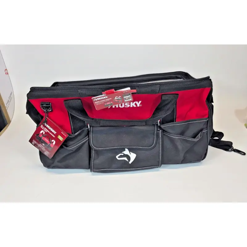 Husky 22-Inch Spring-Loaded Heavy-Duty Tool Bag With Reinforced Handles 1