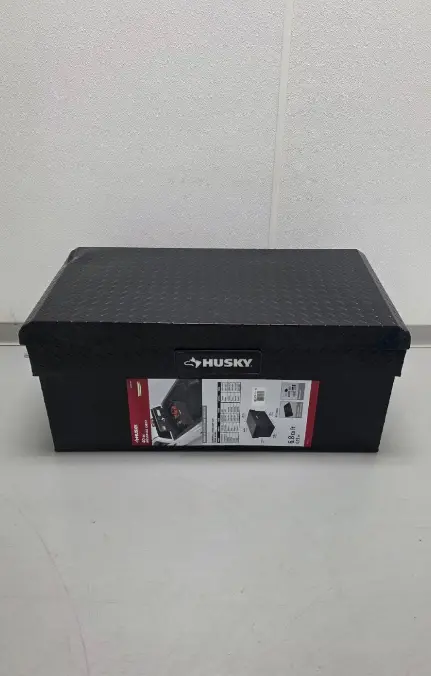 Husky Aluminum Chest-Style Truck Toolbox – 40.8-Inch Matte Black Full-Size Design 1