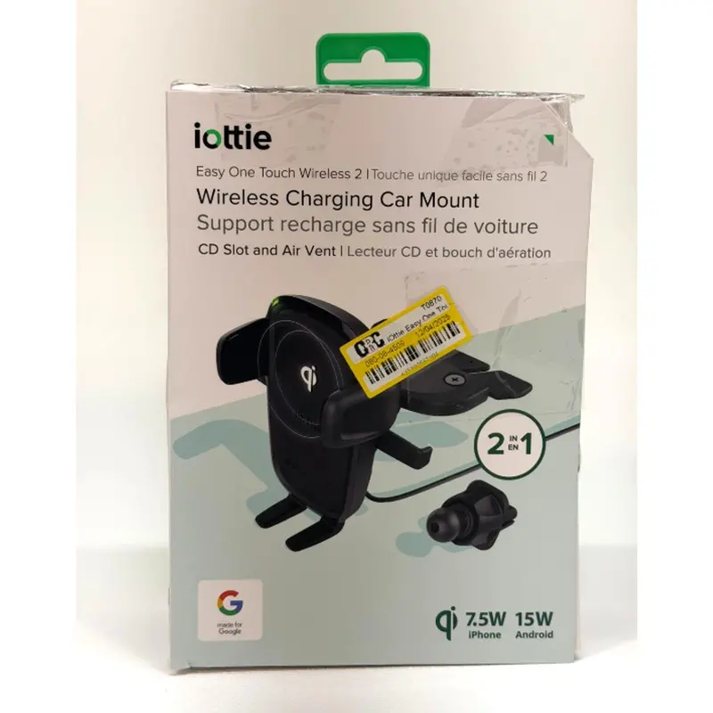 Iottie Easy One Touch Wireless 2 Qi Charging Mount – Cd Slot + Air Vent Combo 1