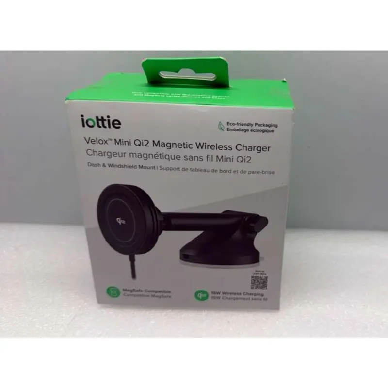 Iottie Velox Mini Qi2 Wireless Car Mount – Dash Or Windshield Compatible, Low-Profile Black Design 1