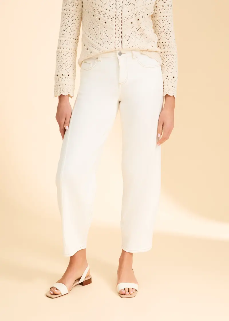 Ivory Girlfriend Barrel Ankle Jeans – French Dressing 1