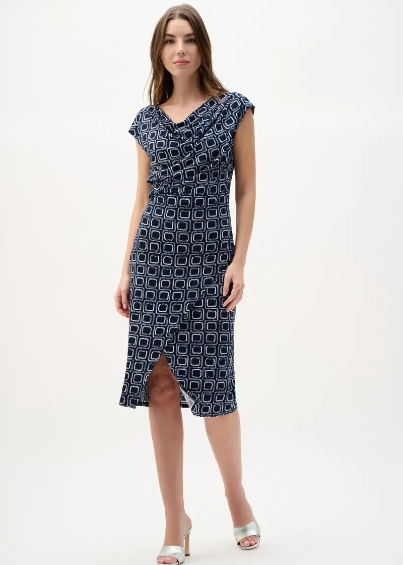 Joseph Ribkoff Geometric-Print Silky Knit Wrap Dress 1