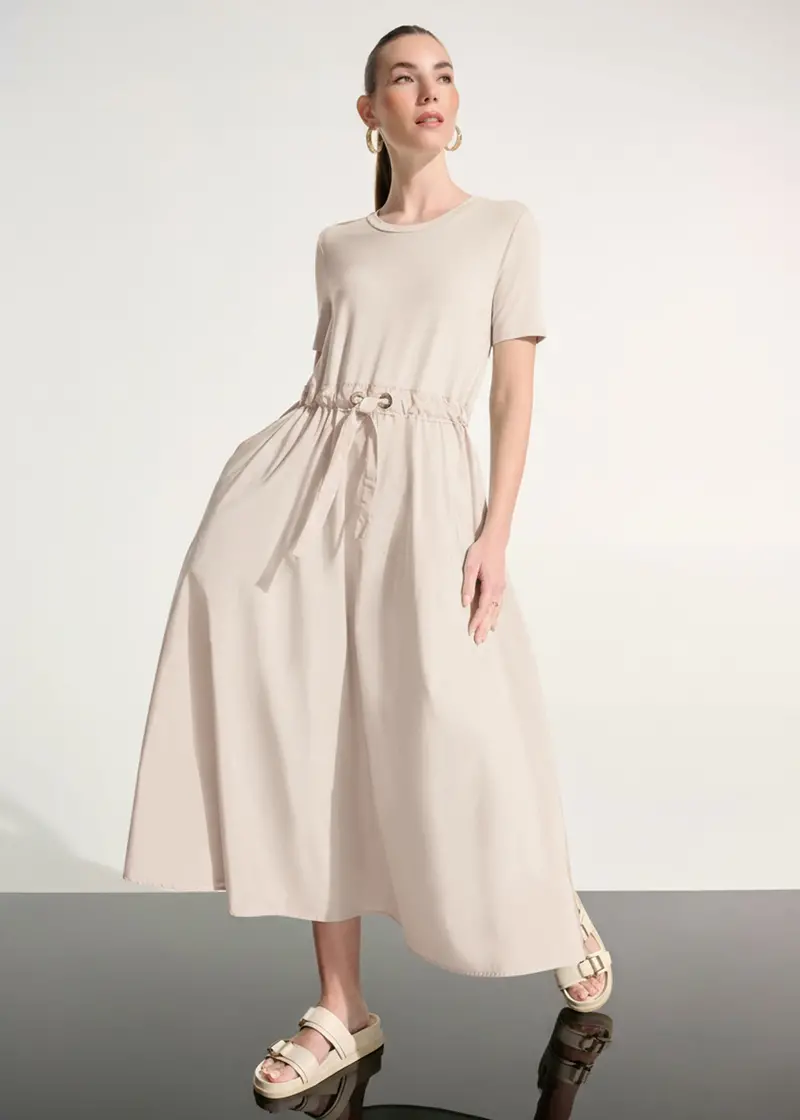 Joseph Ribkoff Jersey & Memory Fabric Fit-And-Flare Dress With Defined Waist 1