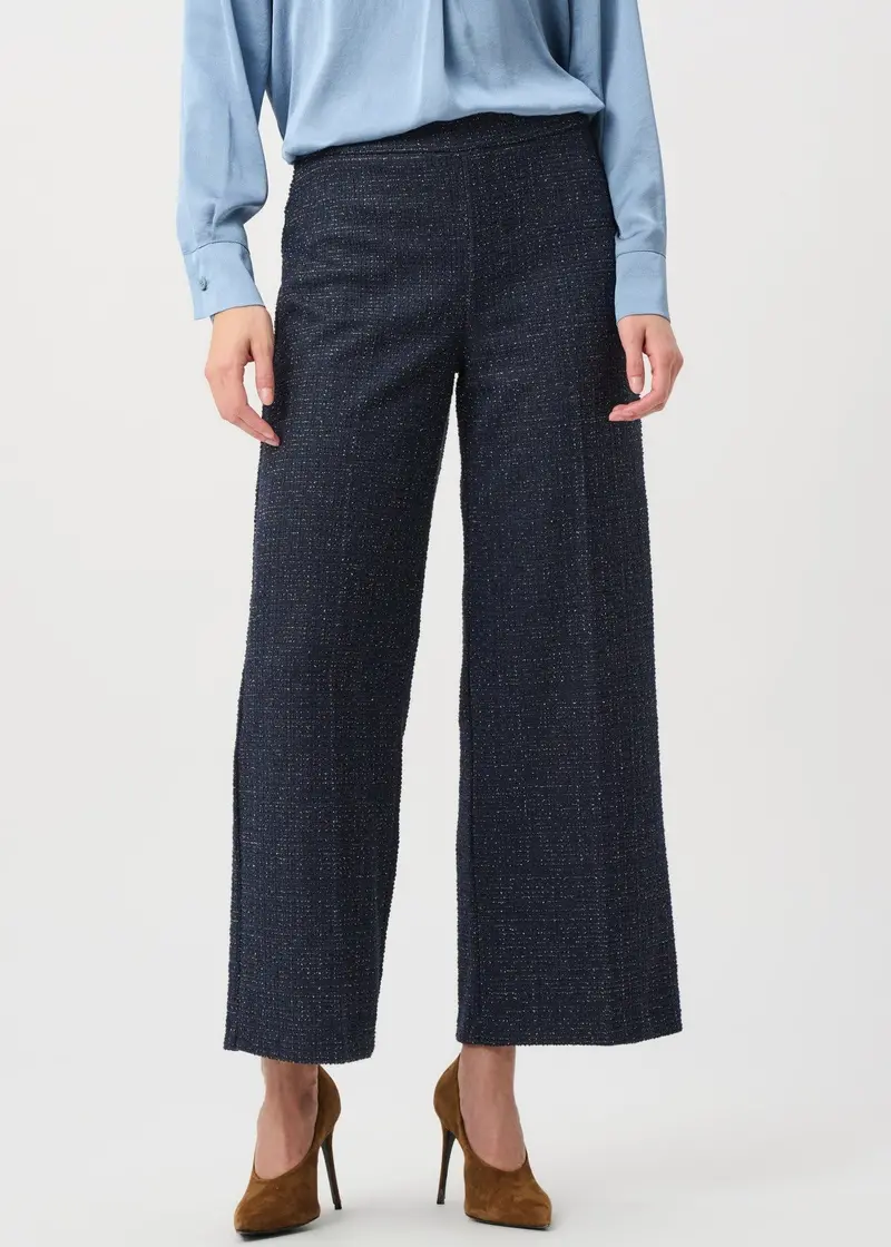Joseph Ribkoff Lurex Bouclé Wide-Leg Pull-On Trousers 1