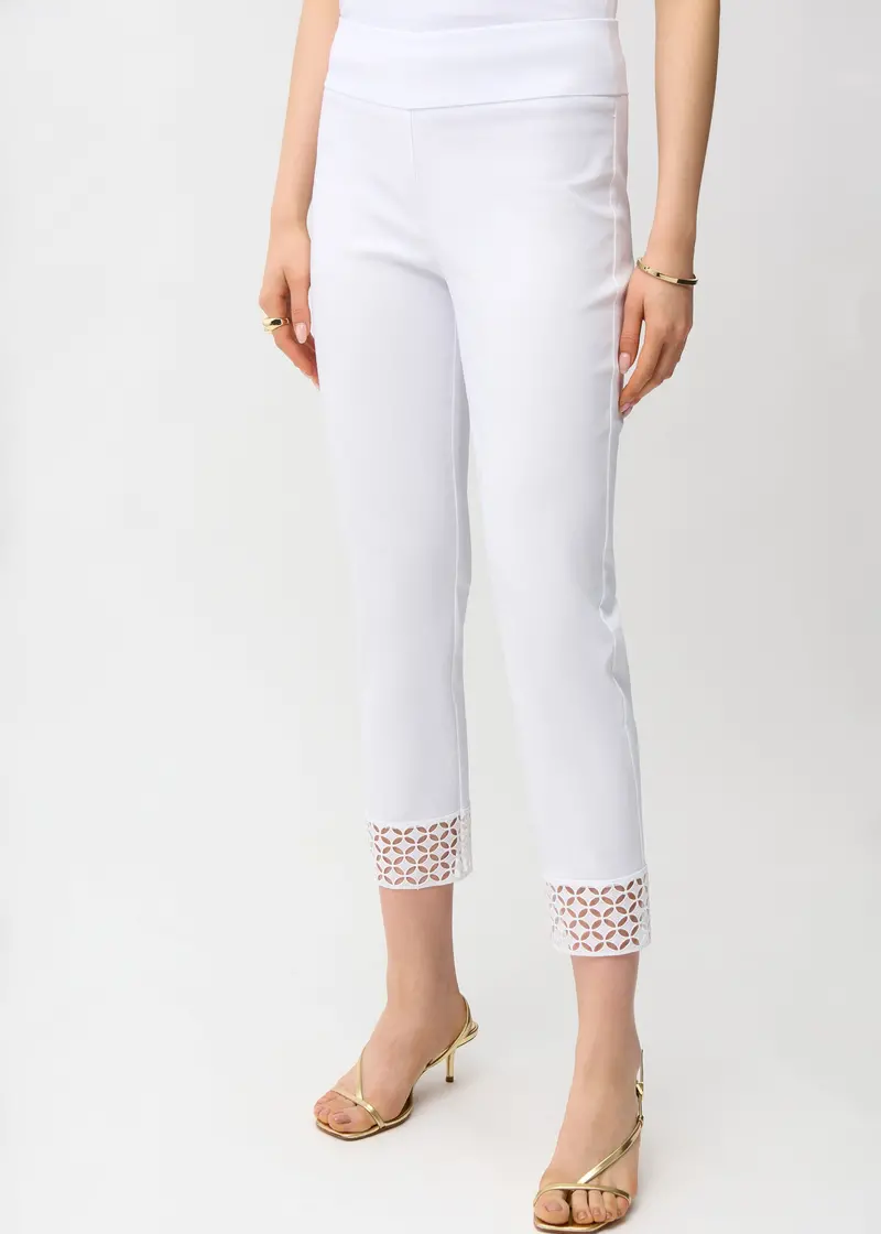 Joseph Ribkoff Millennium Crop Pants With Guipure Trim 1