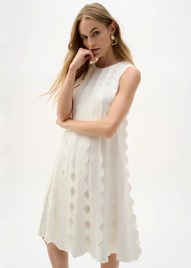 Joseph Ribkoff Viscose Sweater-Knit Sleeveless A-Line Dress 1